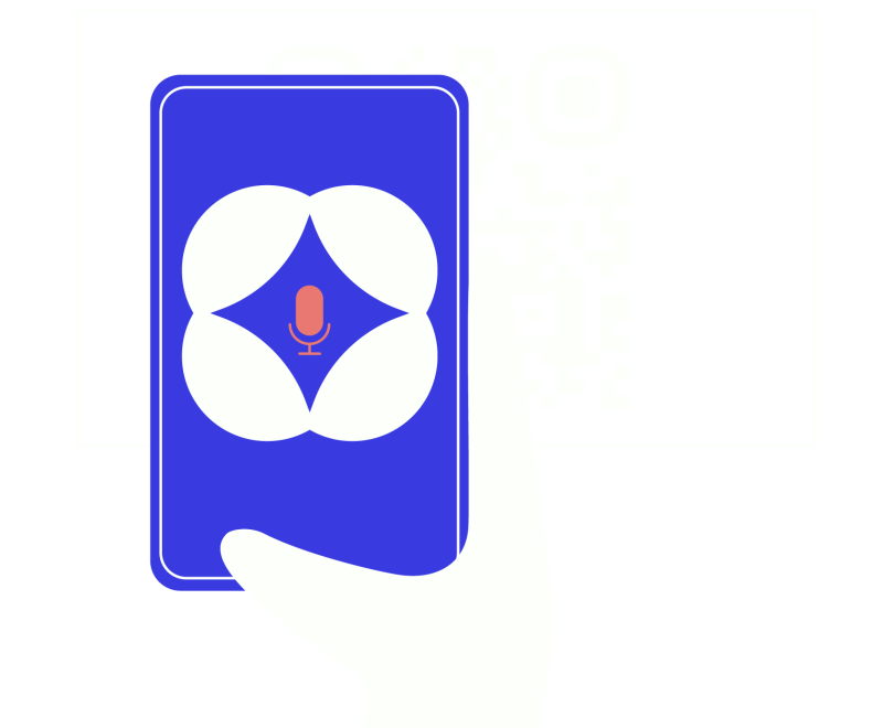 **Sprech-Denken**: QR Code scannen und Sprachnachricht formulieren